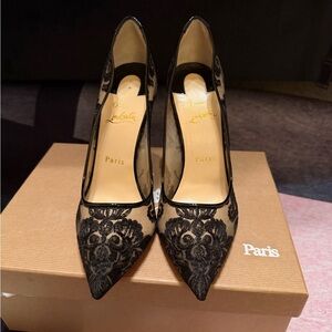 Elegant Black Lace Women's Heels